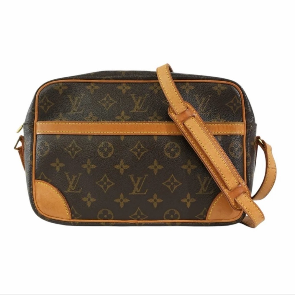Louis Vuitton Monogram Canvas Messenger Bag with Tan Trim TROCADERO